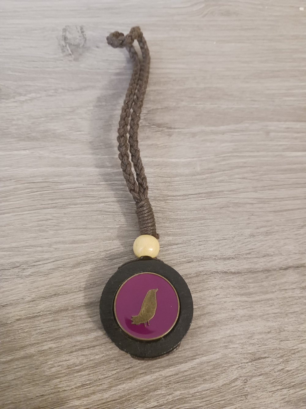 Sakroots Braided Key/Card Holder with Purple Bird/ Peace Medallion